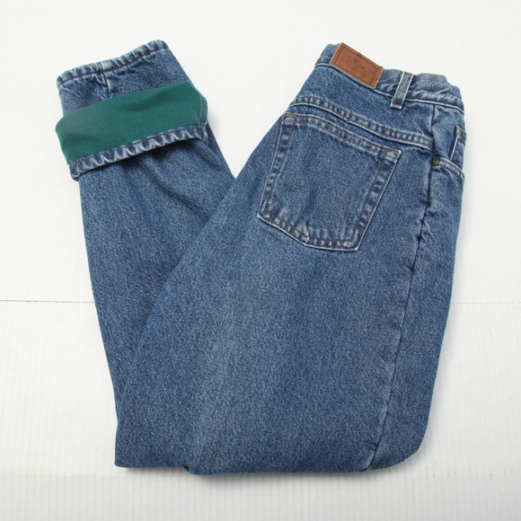 L.L. Bean Denim - Vintage L.L. Bean Double L Jeans Womens 28x28 Blue Fleece Lined Relaxed Fit 90s